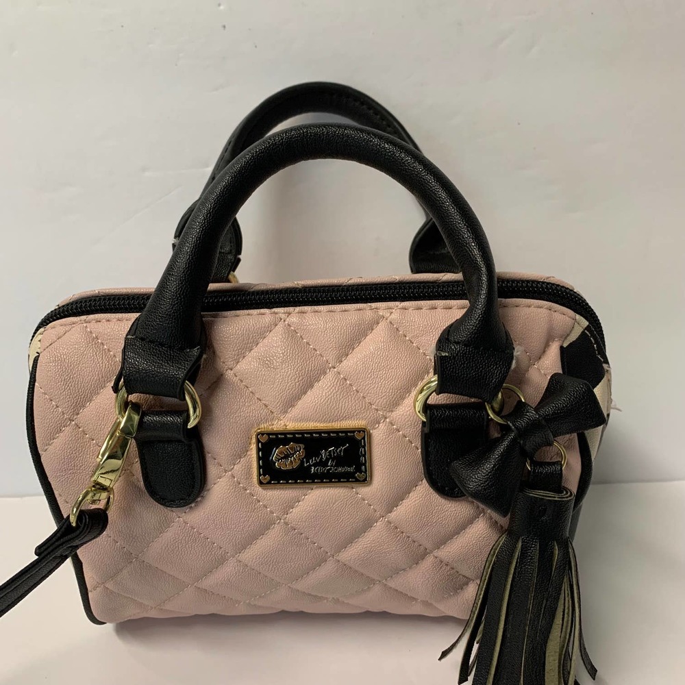 BETSEY JOHNSON Light Pink Black Bow Crossbody/Handbag